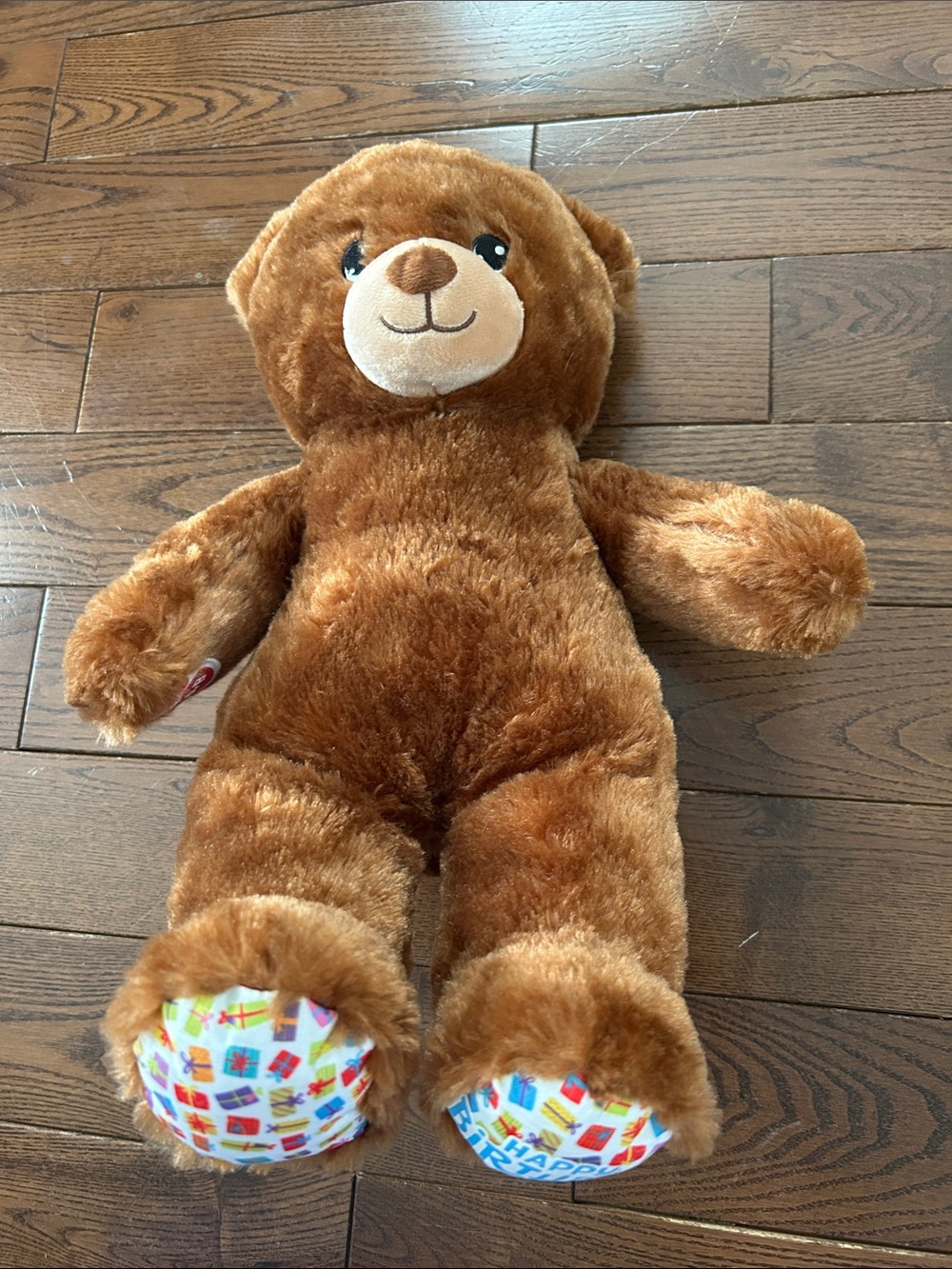 Plush Brown Happy Birthday Teddy Bear Stuffed Toy - Soft Cuddly Comfort